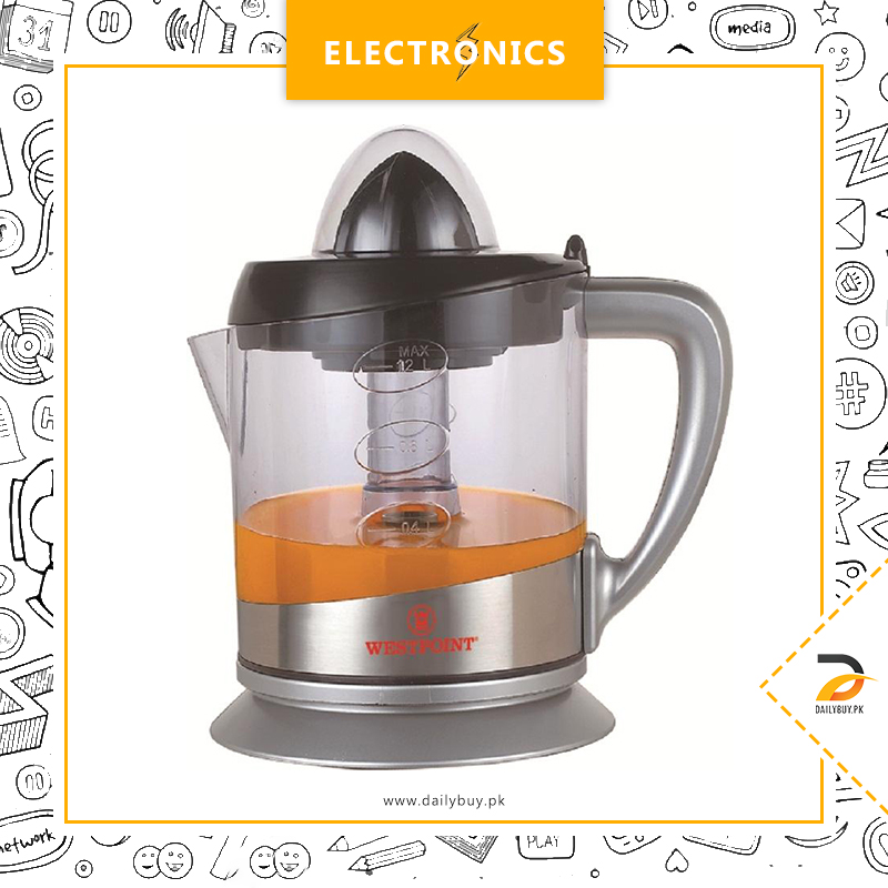 Westpoint Deluxe Citrus Juicer - WF-545 - 40 Watts - Silver & Black