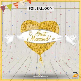 Just Married Heart Shape Foil Balloon